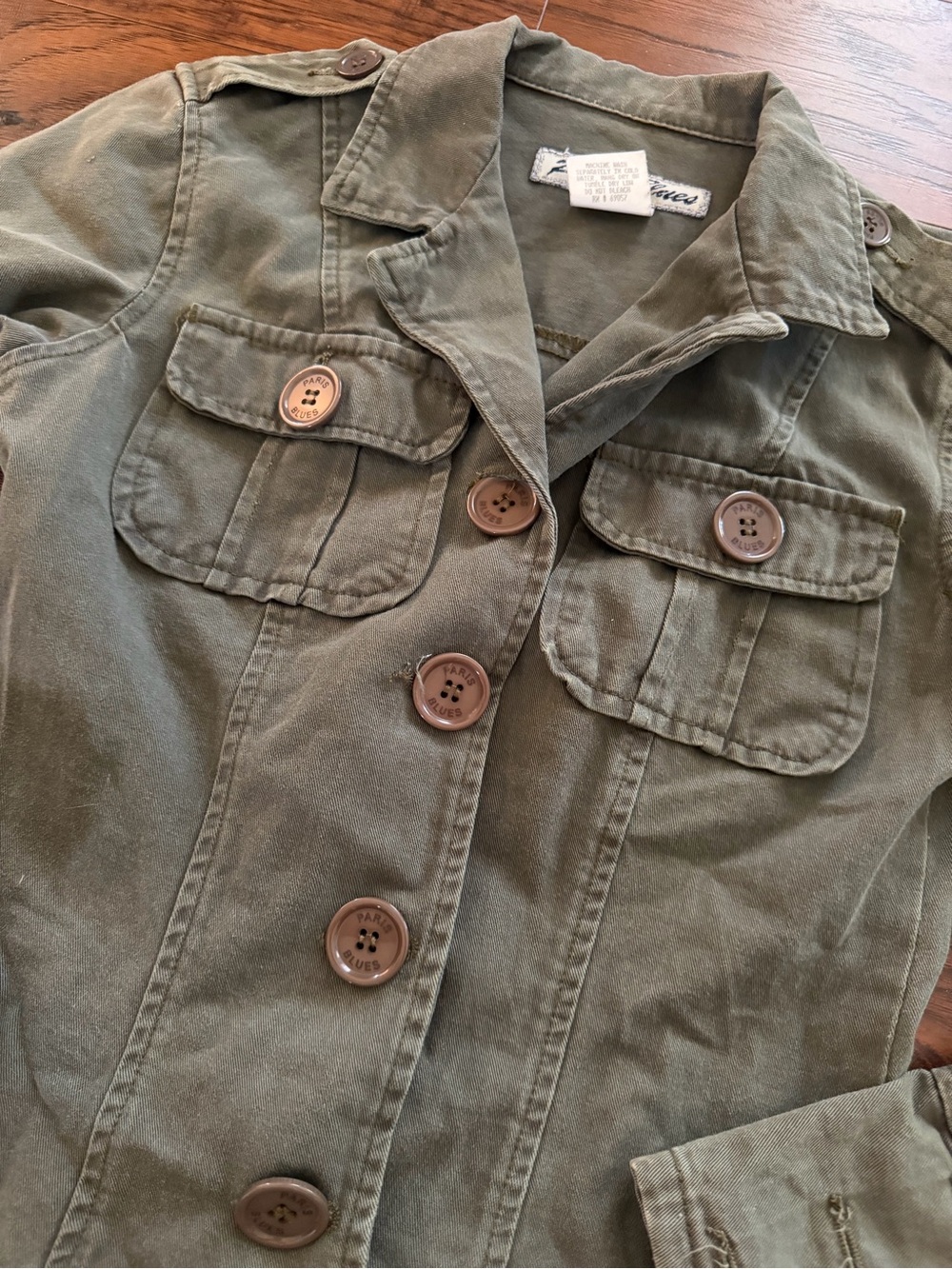 Y2K Women’s Paris Blues Button-Front Olive Green Jacket - Picture 2 of 8